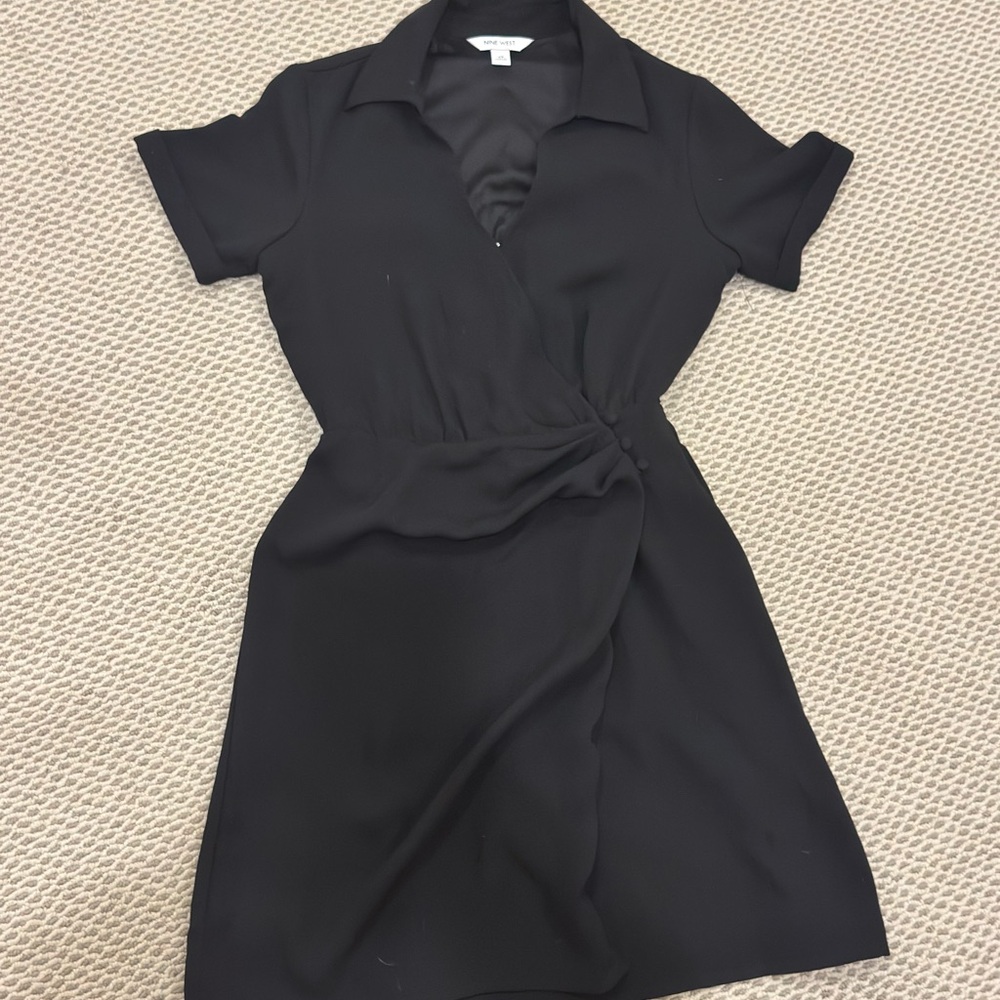 Nine West Black Mini Wrap Dress